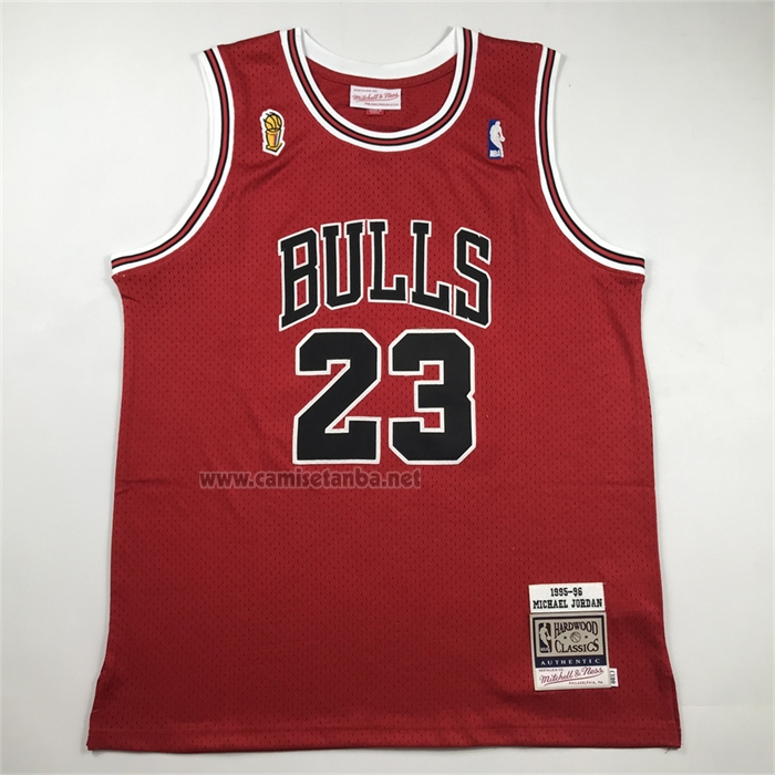 Camiseta Chicago Bulls Michael Jordan NO 23 Autentico 1995-96 Rojo